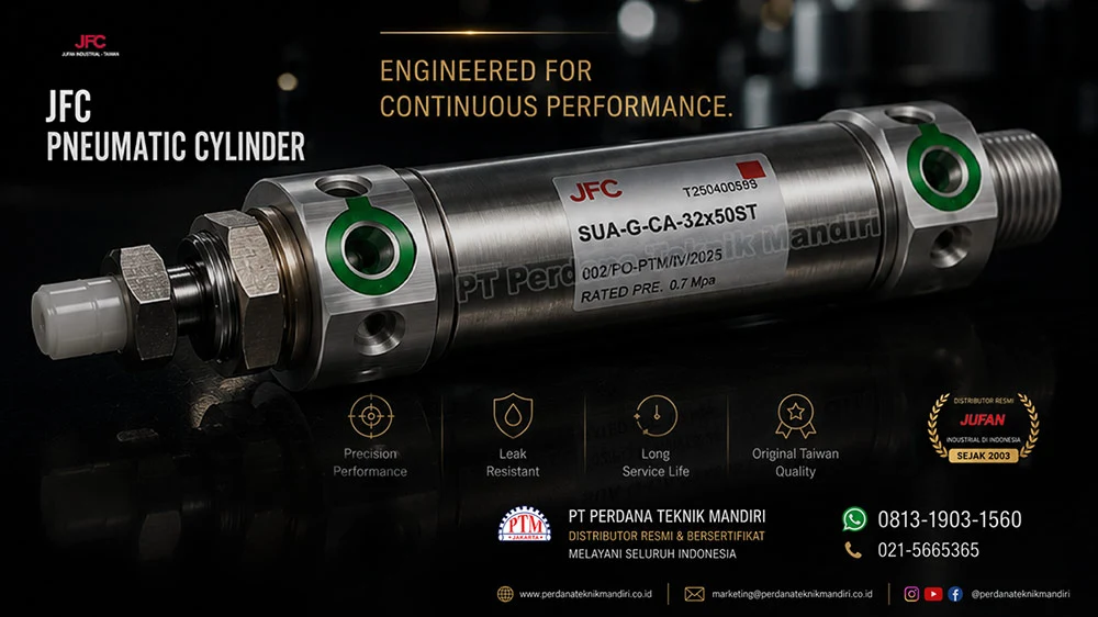Produk JFC Cylinder komponen hidrolik premium dari Jufan Fluid Control Taiwan